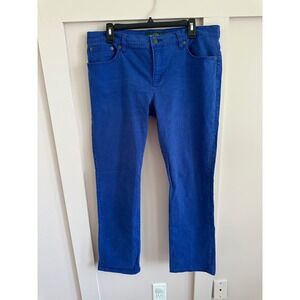 Lauren Ralph Lauren Modern Straight Jeans Cobalt Blue Womens 14 Cotton Stretch